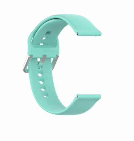 Light Green Plain Silicone Strap With Stainless steel Buckle For Smart Watch (22mm) - The Hatke