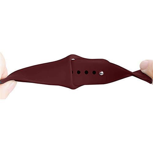 Maroon Plain Silicone Strap For Smart Watch (20mm) - The Hatke