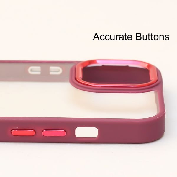 Mehroon Metal Safe Transparent Case for Apple iphone 13 - The Hatke