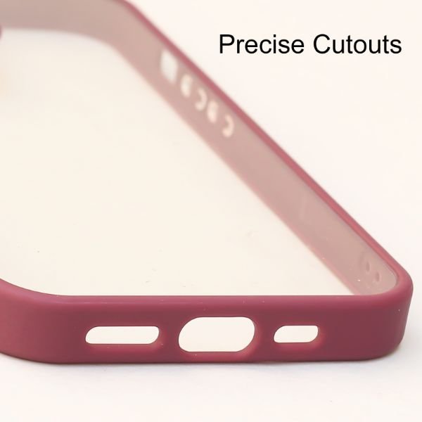 Mehroon Metal Safe Transparent Case for Apple iphone 13 - The Hatke