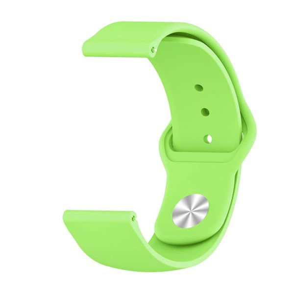 Neon Green Plain Silicone Strap For Smart Watch (20mm) - The Hatke