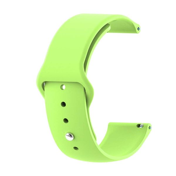 Neon Green Plain Silicone Strap For Smart Watch (20mm) - The Hatke
