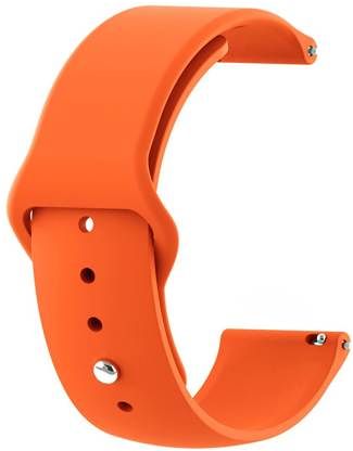 Orange Plain Silicone Strap For Smart Watch (20mm) - The Hatke