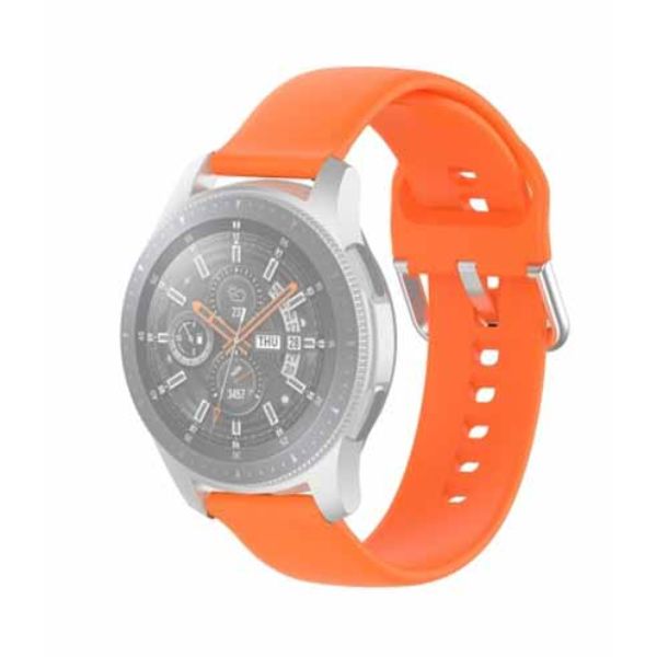 Orange Plain Silicone Strap With Stainless steel Buckle For Smart Watch (20mm) - The Hatke