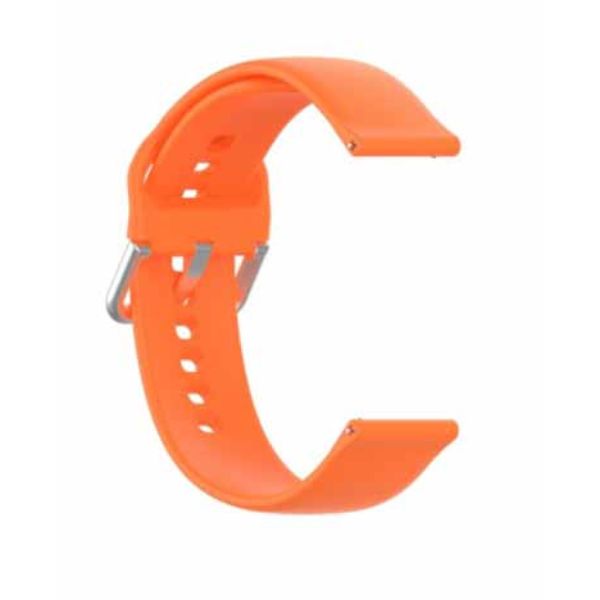 Orange Plain Silicone Strap With Stainless steel Buckle For Smart Watch (20mm) - The Hatke