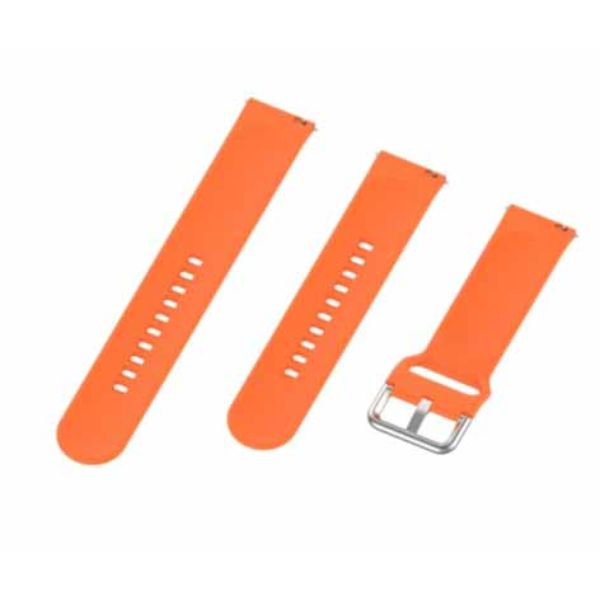Orange Plain Silicone Strap With Stainless steel Buckle For Smart Watch (20mm) - The Hatke