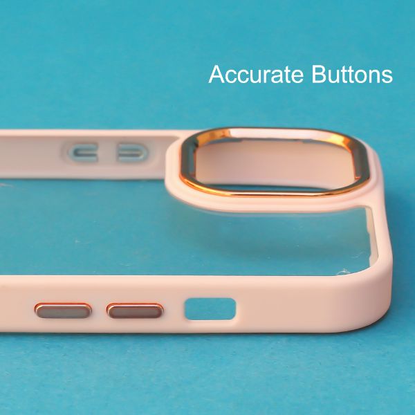 Peach Metal Safe Transparent Case for Apple iphone 12 - The Hatke