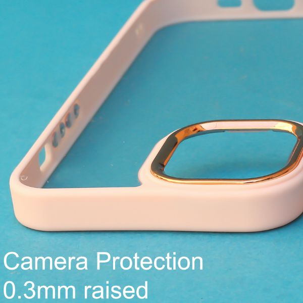 Peach Metal Safe Transparent Case for Apple iphone 12 - The Hatke