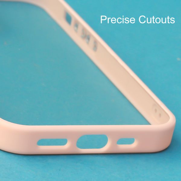 Peach Metal Safe Transparent Case for Apple iphone 12 - The Hatke