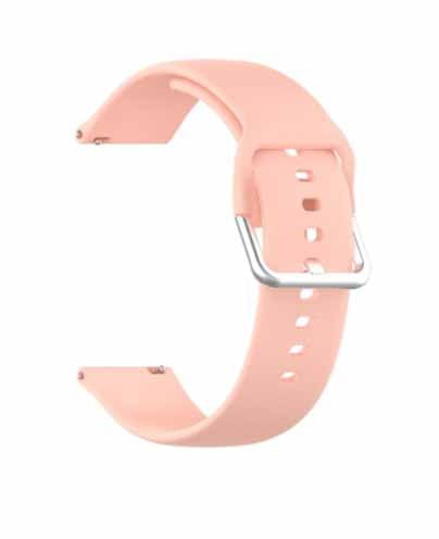 Peach Plain Silicone Strap With Stainless steel Buckle For Smart Watch (22mm) - The Hatke