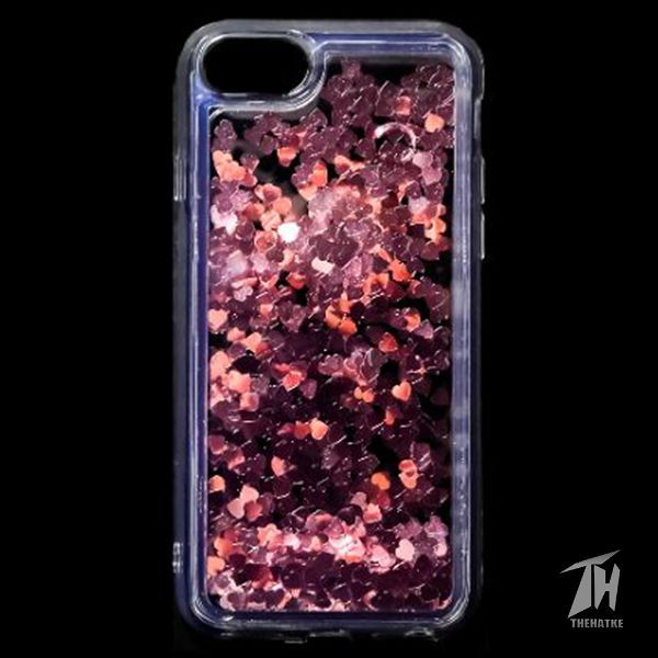 Pink Glitter Heart Case For Apple iphone 8