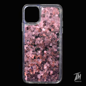 Pink Glitter Heart Case For Apple iphone 11