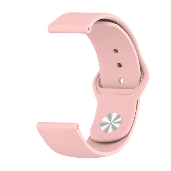 Pink Plain Silicone Strap For Smart Watch (22mm) - The Hatke