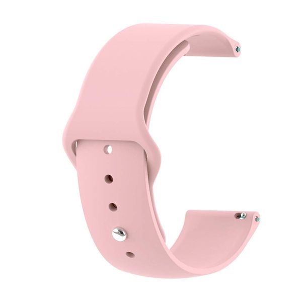Pink Plain Silicone Strap For Smart Watch (22mm) - The Hatke