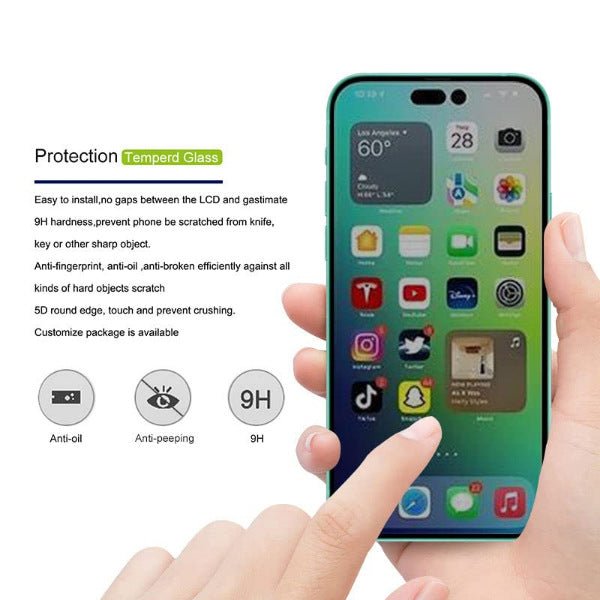 Privacy Glass Screen Protector for Apple Iphone 14 Pro Max - The Hatke
