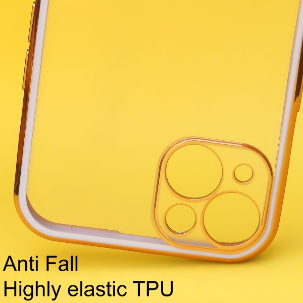 Purple Electroplated Transparent Case for Apple iphone 13 - The Hatke