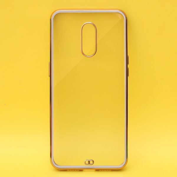 Purple Electroplated Transparent Case for Oneplus 7 - The Hatke