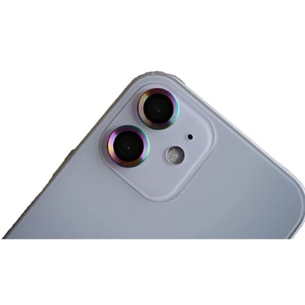 Rainbow Metallic camera ring lens guard for Apple iphone 11 - The Hatke