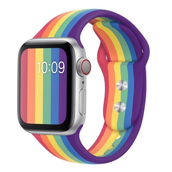 Rainbow Plain Silicone Strap For Apple Iwatch (22mm) - The Hatke