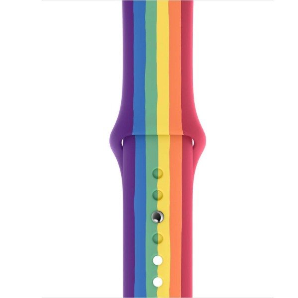 Rainbow Plain Silicone Strap For Apple Iwatch (22mm) - The Hatke