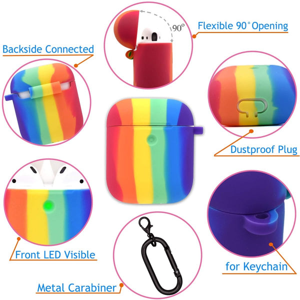 Rainbow Silicone Case For Apple Airpods 1/2 - The Hatke