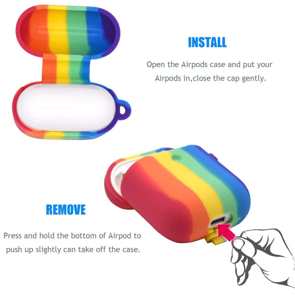Rainbow Silicone Case For Apple Airpods 1/2 - The Hatke