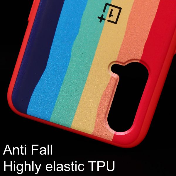 Rainbow Silicone Case for Oneplus Nord CE - The Hatke