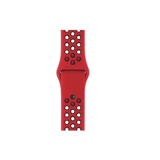 Red Black Dotted Silicone Strap For Smart Watch (20mm) - The Hatke