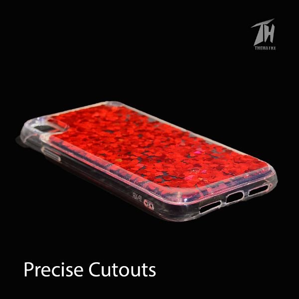 Red Glitter Heart Case For Apple iphone X/xs - The Hatke