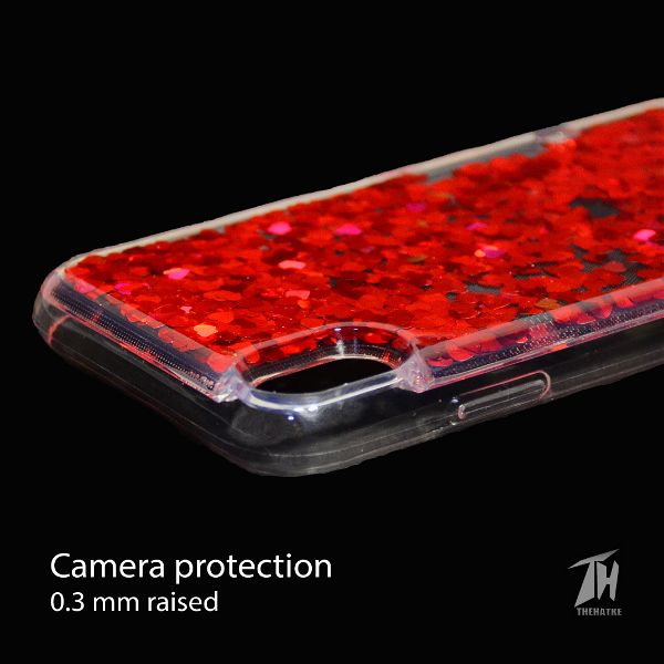 Red Glitter Heart Case For Apple iphone X/xs - The Hatke