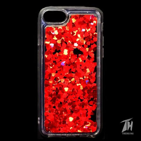 Red Glitter Heart Case For Apple iphone SE 2