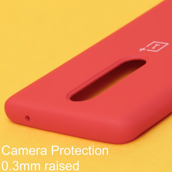 Red Original Silicone case for Oneplus 8 - The Hatke