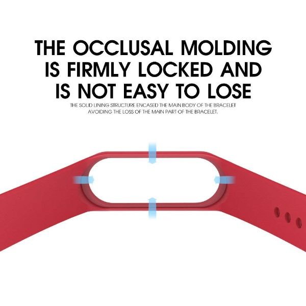 Red Plain Silicone Strap For M5 Band - The Hatke