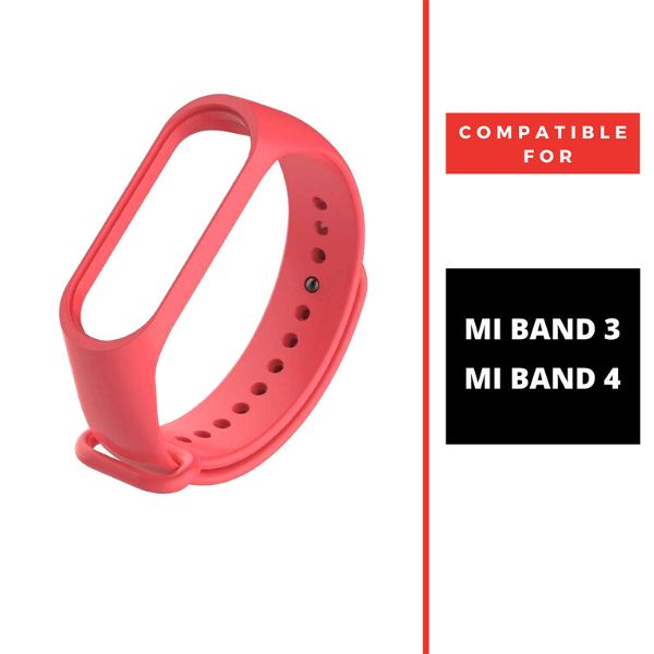 Red Plain Silicone Strap For M5 Band - The Hatke