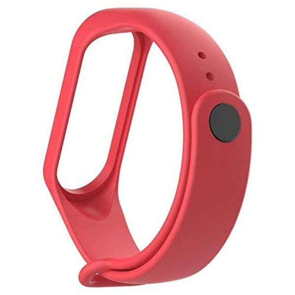 Red Plain Silicone Strap For M5 Band - The Hatke