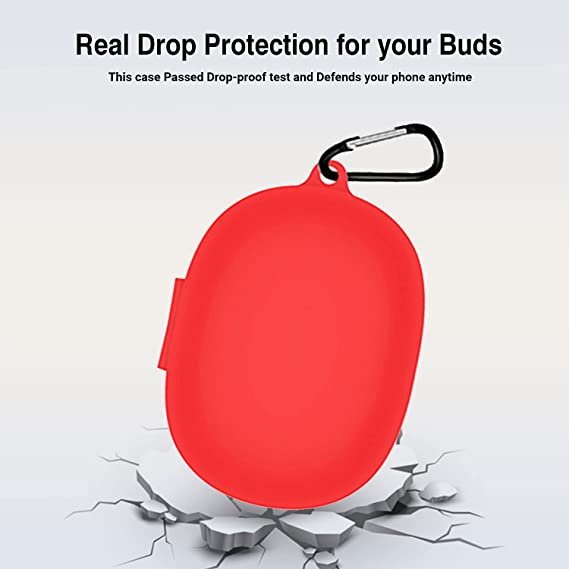 Red Silicone buds case for Realme Q - The Hatke