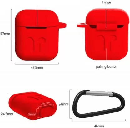 Red Silicone Case For Apple Airpods 1/2 - The Hatke