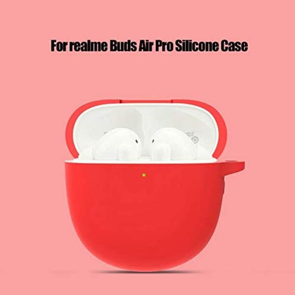 Red Silicone case for Realme Buds Air Pro - The Hatke