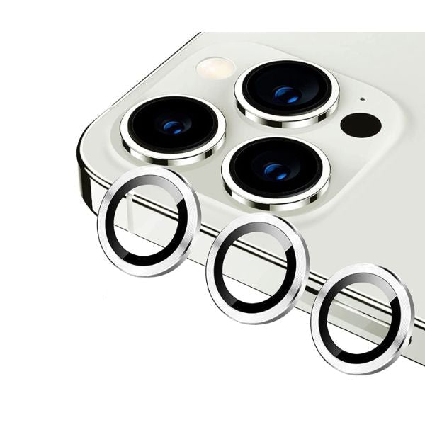 Silver Metallic camera ring lens guard for Apple iphone 12 Pro Max - The Hatke