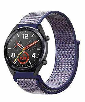 Stripes Blue Nylon Strap For Smart Watch 20mm - The Hatke
