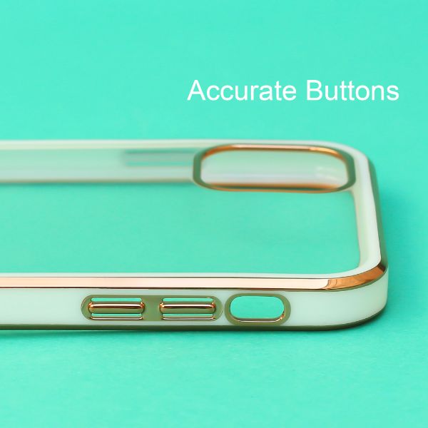White Electroplated Transparent Case for Apple iphone 12 - The Hatke