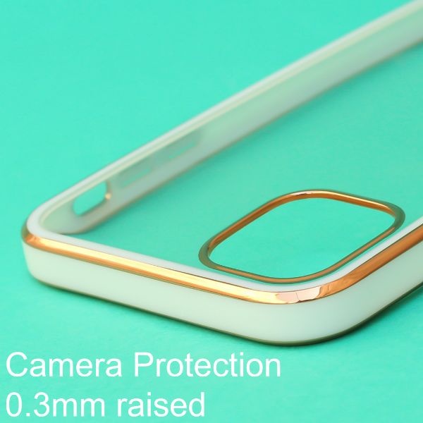 White Electroplated Transparent Case for Apple iphone 12 Pro - The Hatke