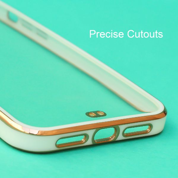 White Electroplated Transparent Case for Apple iphone 12 Pro - The Hatke