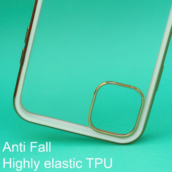 White Electroplated Transparent Case for Apple iphone 12 Pro Max - The Hatke
