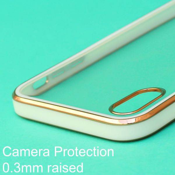 White Electroplated Transparent Case for Apple iphone Xs max - The Hatke