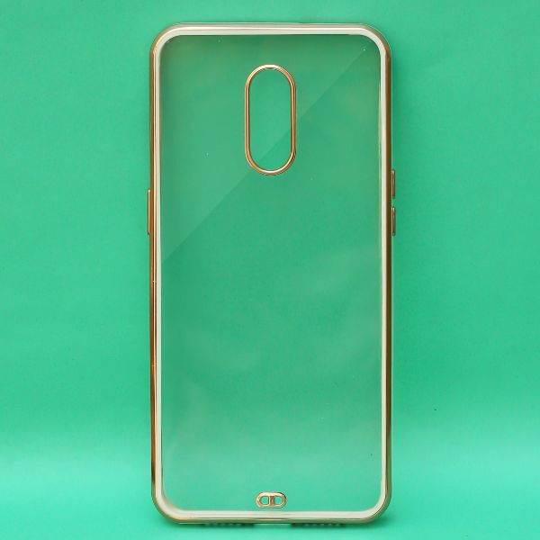 White Electroplated Transparent Case for Oneplus 7 - The Hatke