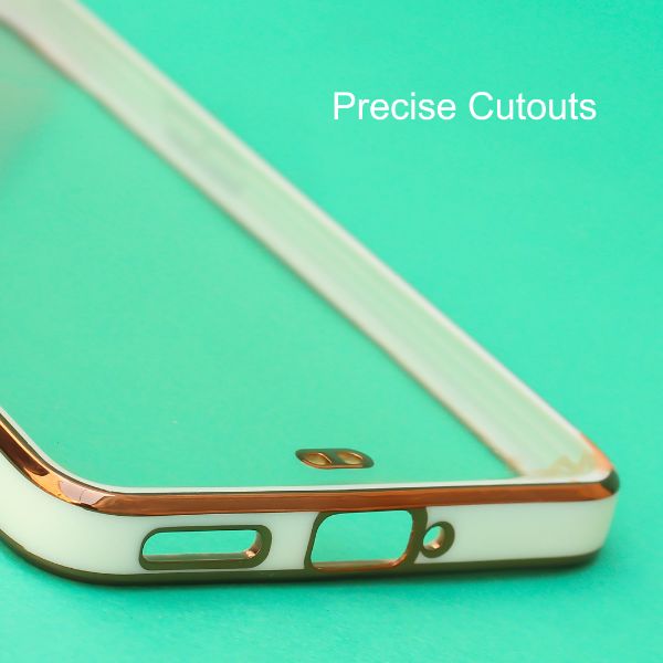 White Electroplated Transparent Case for Oneplus 9RT - The Hatke