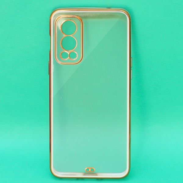 White Electroplated Transparent Case for Oneplus Nord 2 - The Hatke
