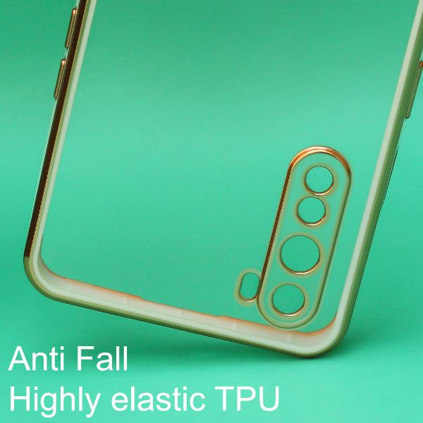 White Electroplated Transparent Case for Oneplus Nord - The Hatke
