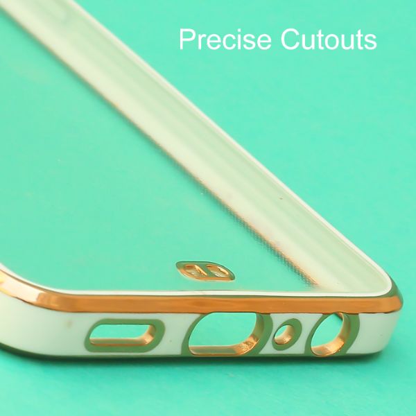 White Electroplated Transparent Case for Oppo F21 Pro 5g - The Hatke